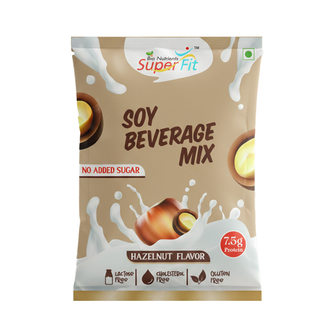 Soy Beverage Mix: Single Serve Sachet (Pack of 7) Flavor: Hazelnut No added Sugar