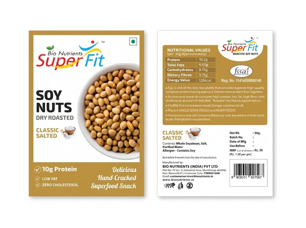 Soy Nuts: Single Serve Sachet (Pack of 5) Flavor: Classic Salted