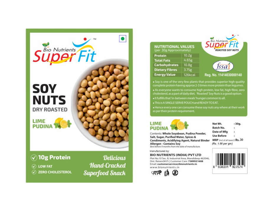 Soy Nuts: Single Serve Sachet (Pack of 5) Flavor: Lime Pudhina